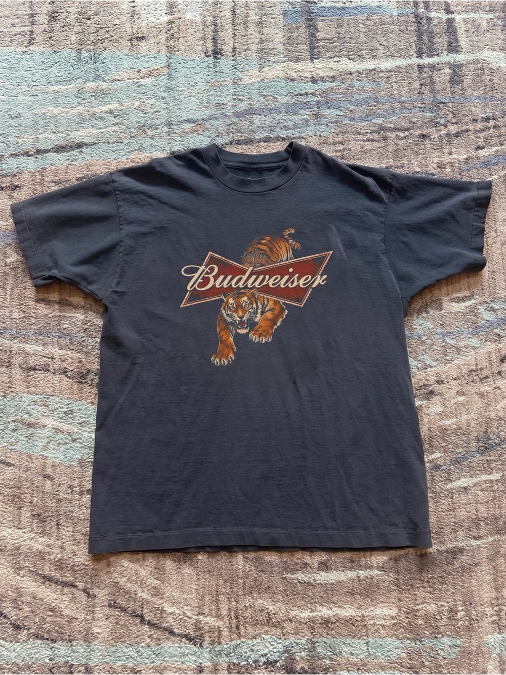 Gildan Black Short Sleeve Tee with Budweiser Tiger Logo